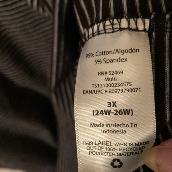 EUC Terra & Sky black&white striped midi stretchy dress w/pockets 3x(24W-26W) - Picture 10 of 11